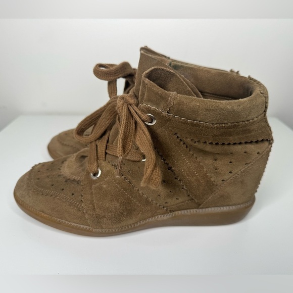 Isabel Marant BOBBY SNEAKERS suede calfskin leather wedge sneakers - Size 39 - Picture 4 of 6